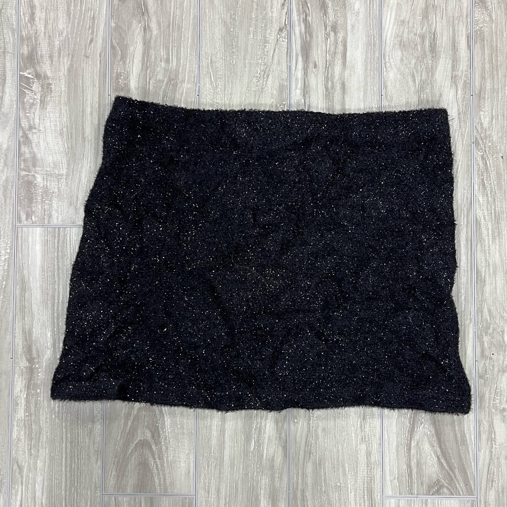 90’s fuzzy black mini skirt